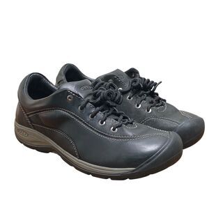 Keen Presidio Oxford Shoes Women’s Size 7.5 Black Leather Hiking Outdoors (HF31)